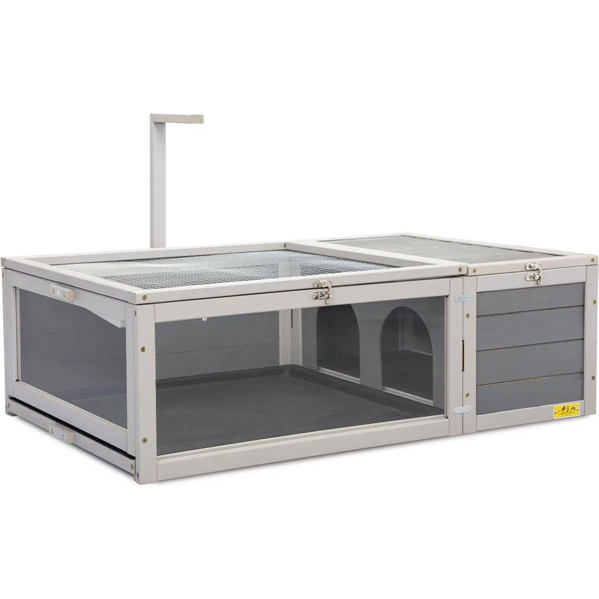 Wooden Tortoise House with Removable Trays Reptile Habitat R9564