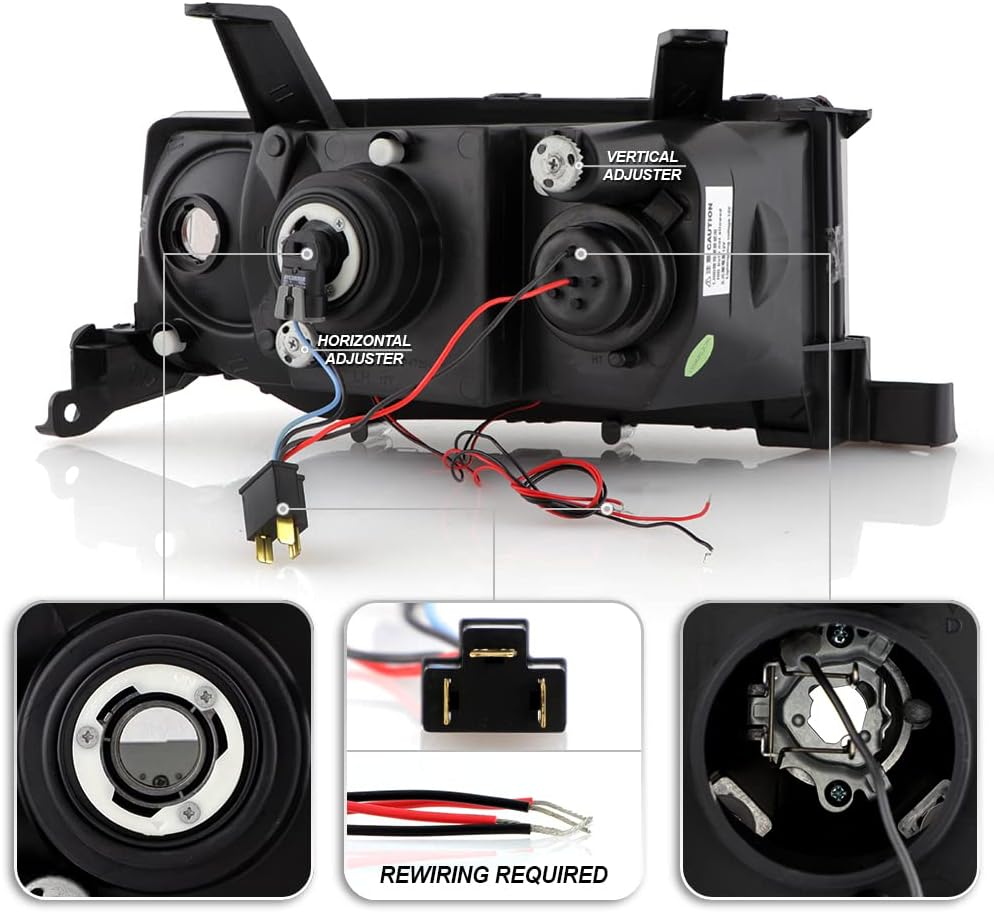 Black Housing Projector Headlights Headlamps C6134
