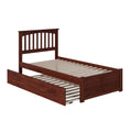 Twin Platform Bed with Footboard and Trundle in Walnut X10502