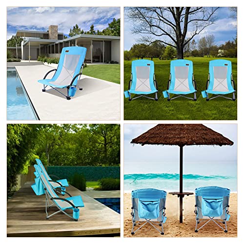 Set of 2 Orange Beach Chair with Cooler and Carry Bag P4796