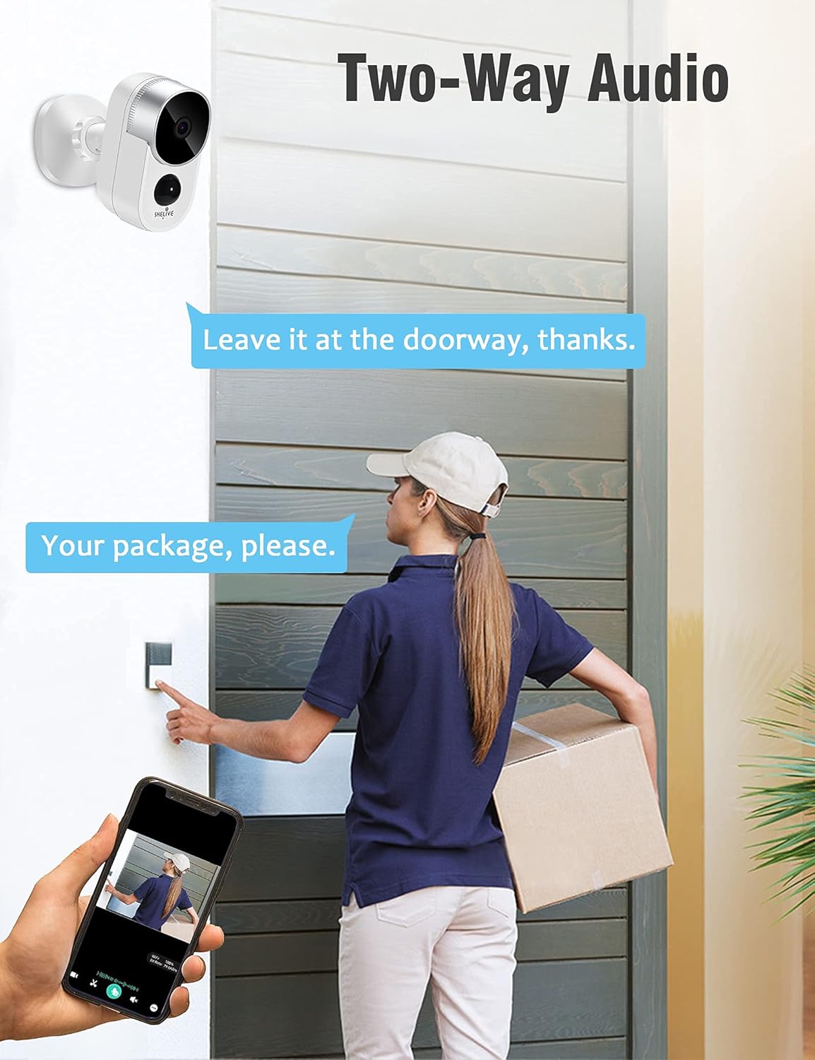 Wireless Rechargeable Battery Security Camera 1080P HD Waterproof Night Vision W21034