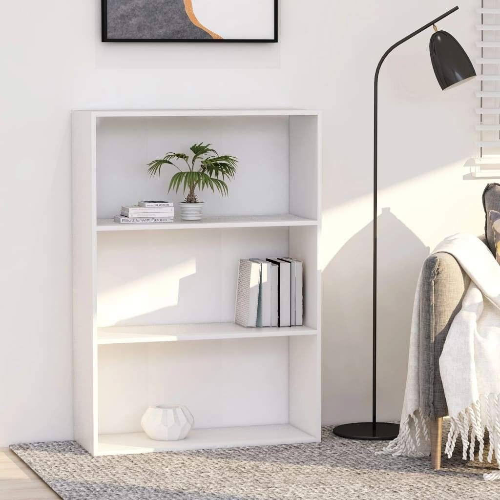 3-Tier Book Cabinet White Chipboard I224