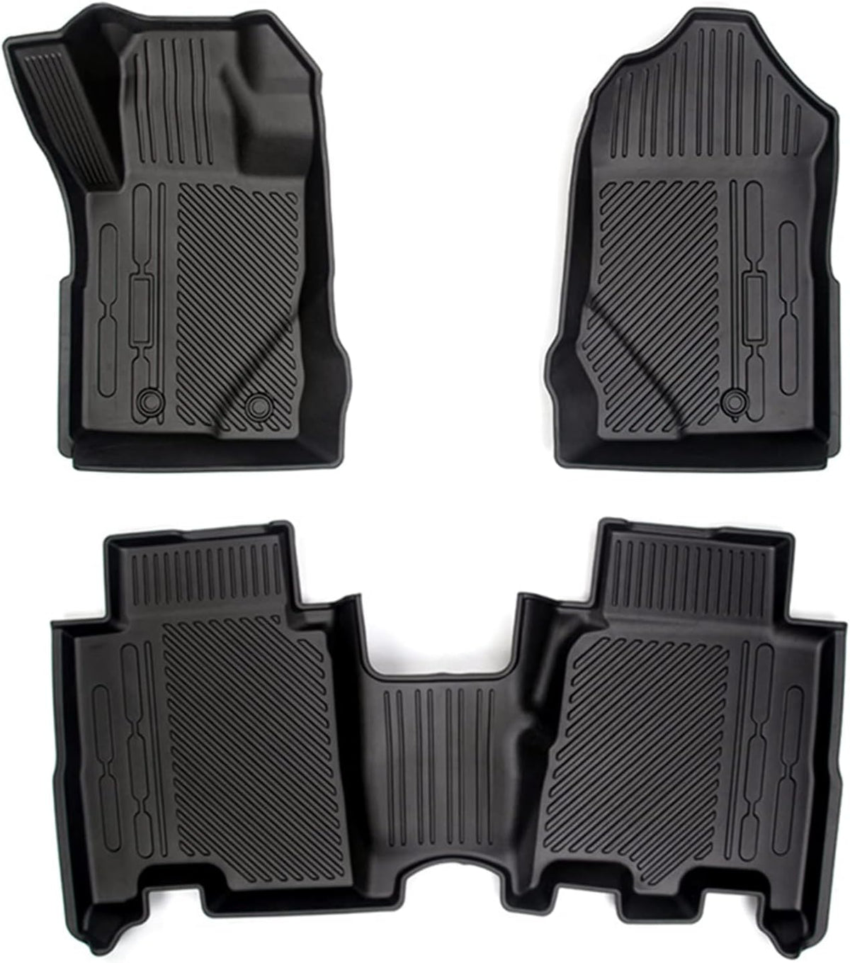 Black TPE Floor Liners for 4-Door Bronco 2021-2022, 1st and 2nd Row Q8610