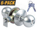 Stainless Steel Storeroom Door Knob with 12 Keys (6-Pack, Keyed Alike) Q88171