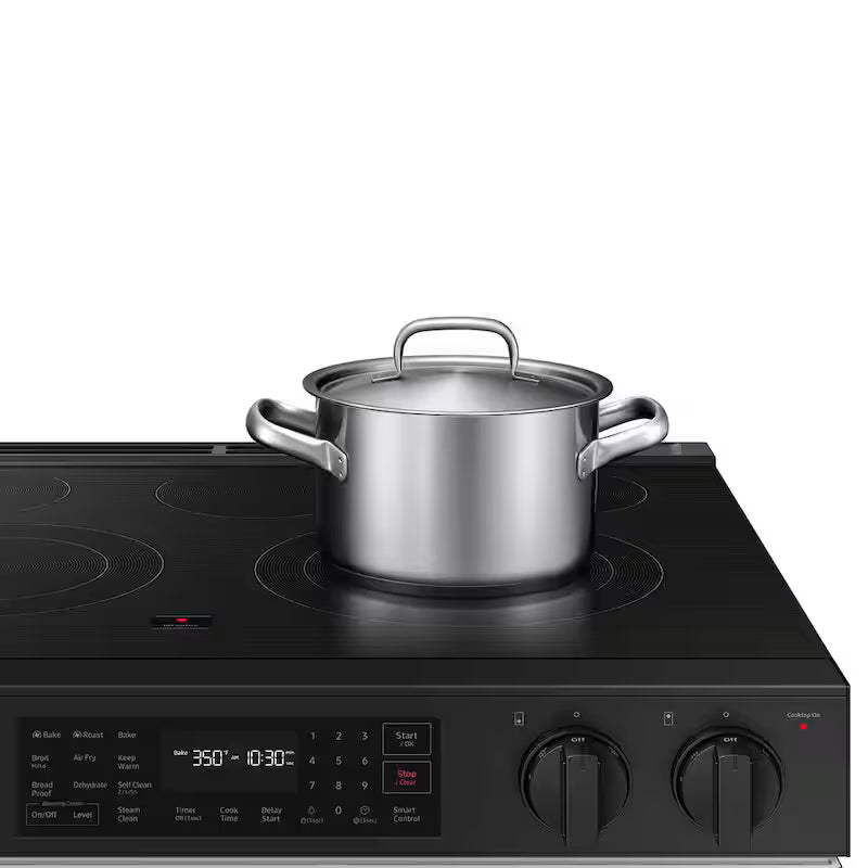 30 in. 6.3 cu. ft. 5 Element Slide-In Electric Range with Air Fry in White Glass O728963