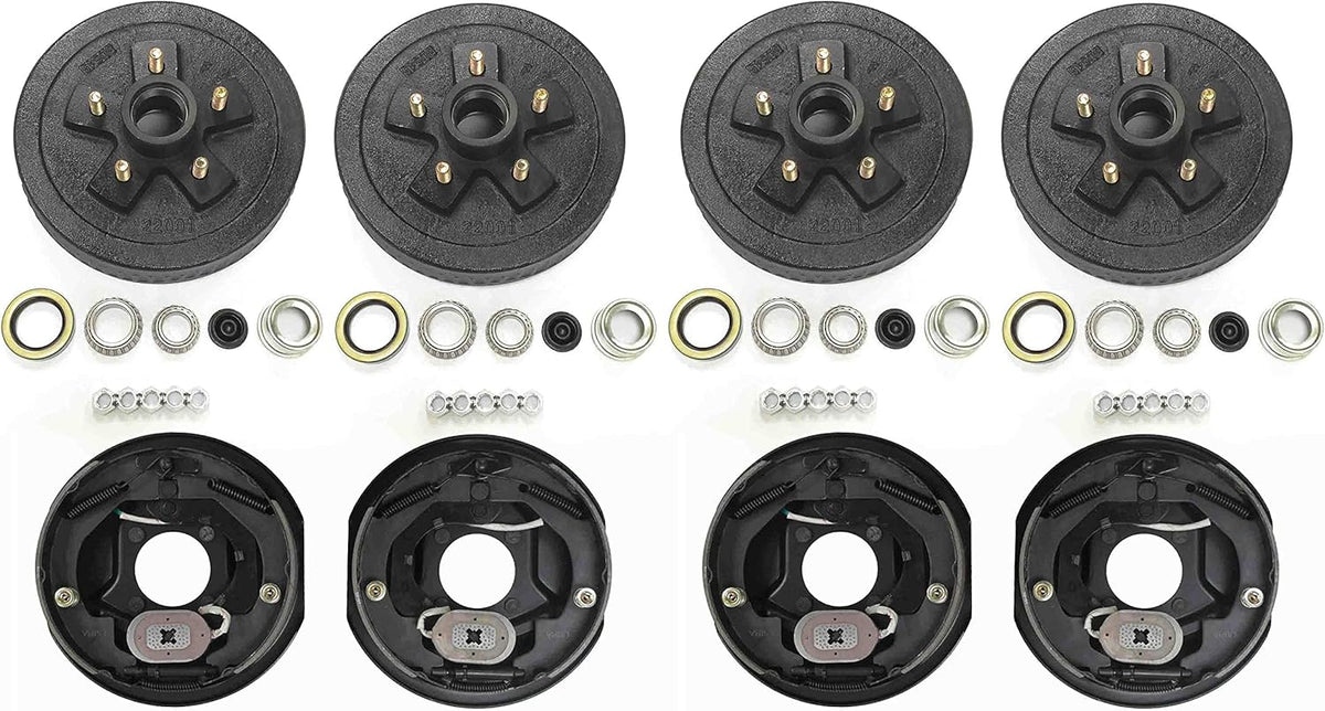 Trailer 5 on 4.5" B.C. Hub Drum Kits with 10" x2-1/4 Electric Brakes for Tandem 3500 Lbs Axles Z7547