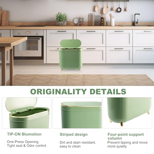 3.1 Gallon Narrow Plastic Trash Can with Lid N560