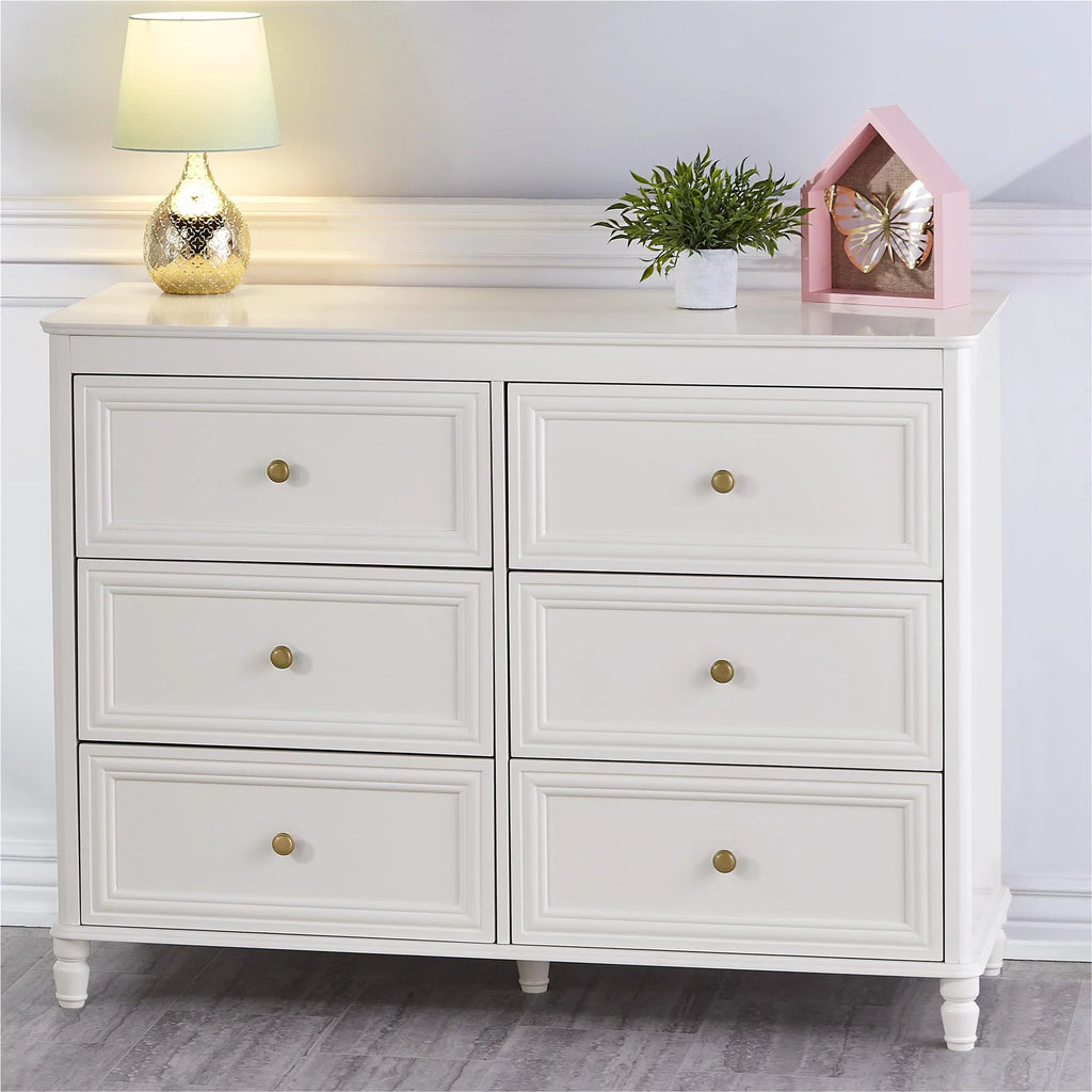 6 Drawer Ivory White Dresser C970819