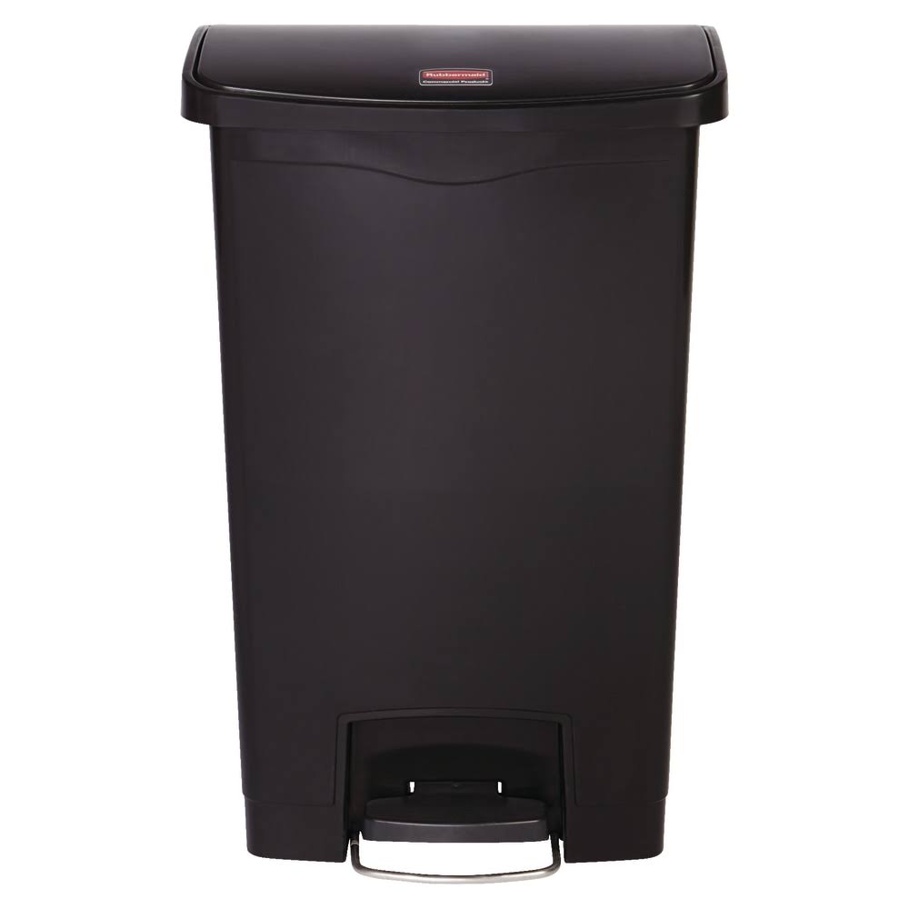 Black 13.2 Gal Plastic Step-On Trash Can J9890