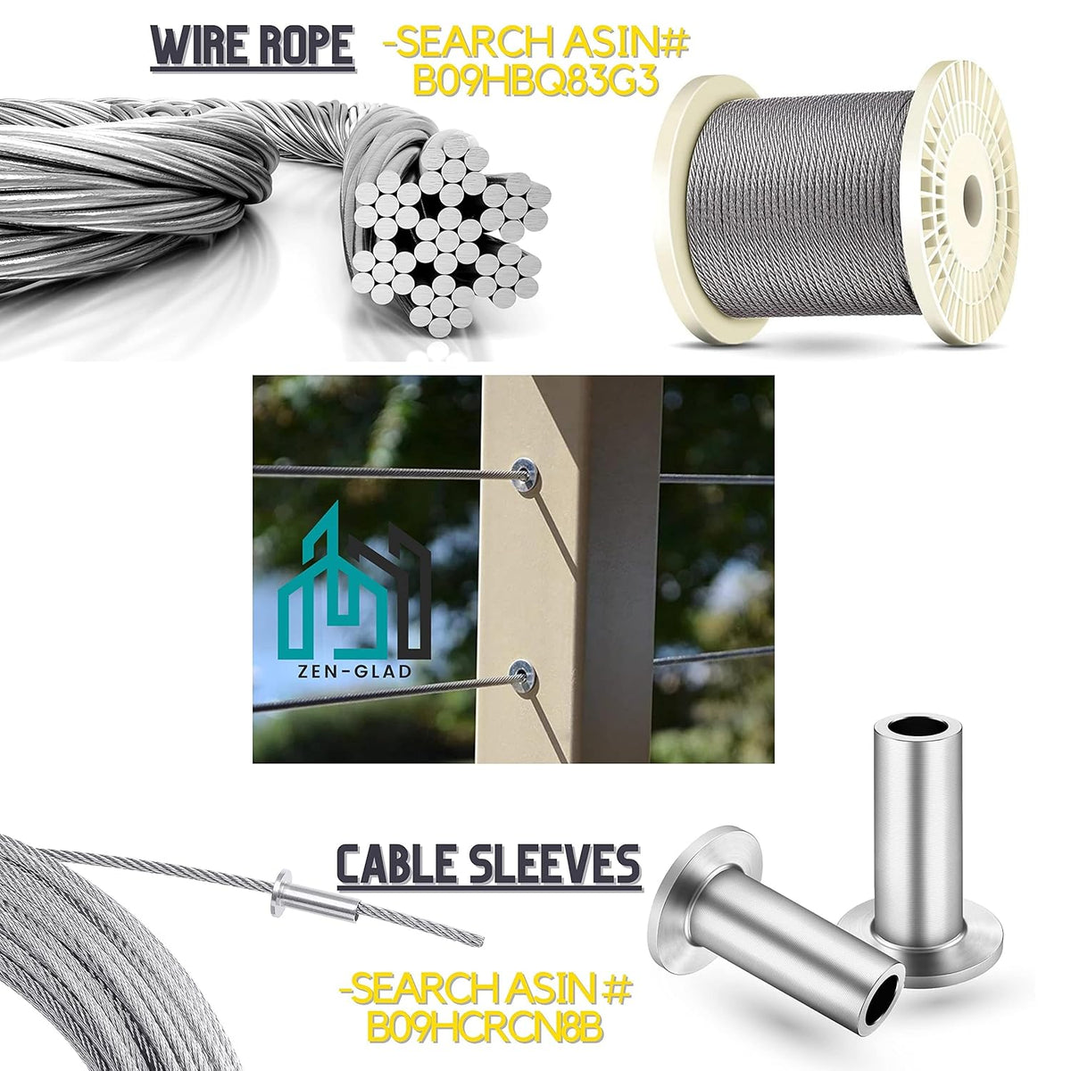 20 Sets T316 Stainless Steel Adjustable Angle Cable Railing Hardware Kit C154197