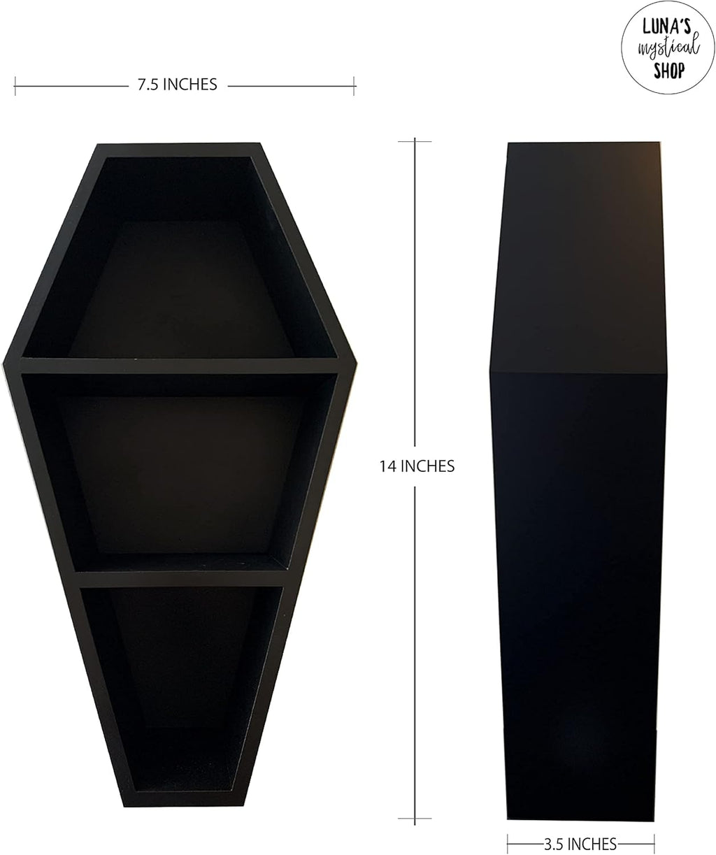 Black Wooden Floating Shelf 14 Inches Tall 7 Inches Wide Pack of 2 N329403