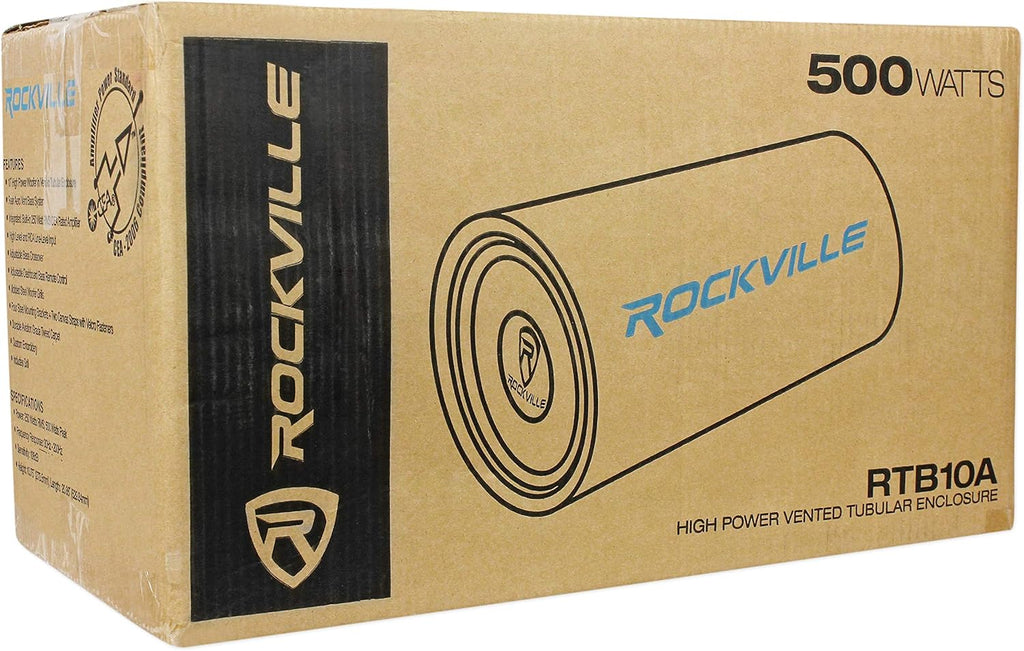 10" 500w Powered Subwoofer Bass Tube with Remote W21740