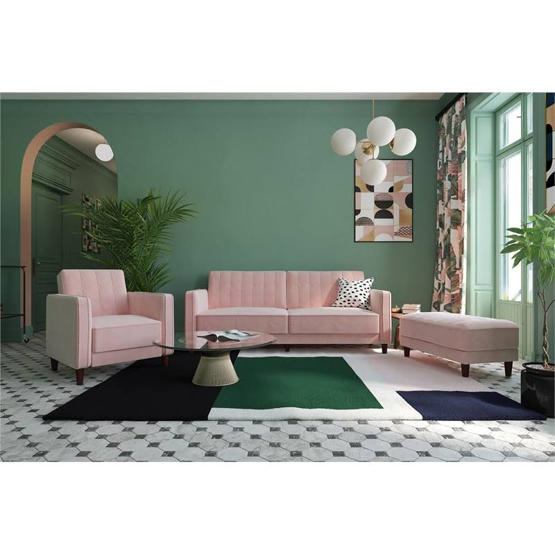 Pink Velvet Tufted Accent Chair K7835