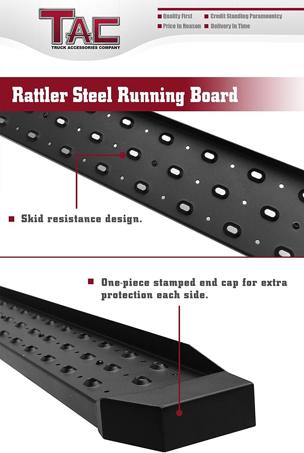 Black Steel Running Boards 2pcs S544346