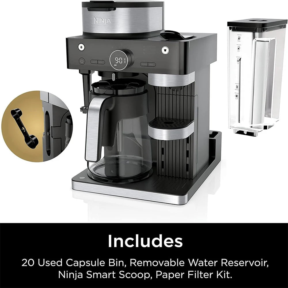 Black and Stainless Steel Espresso and Coffee Maker K292951