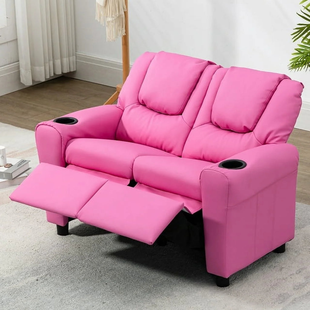 Pink PU Leather Kids Recliner Chair E9202