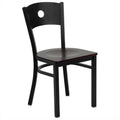 Metal Dining Chair in Mahogany Y984