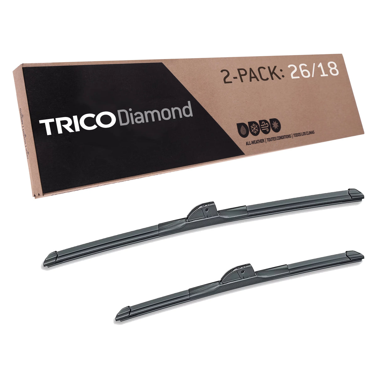 2 Pack 26" and 18" Replacement Windshield Wiper Blades B28891