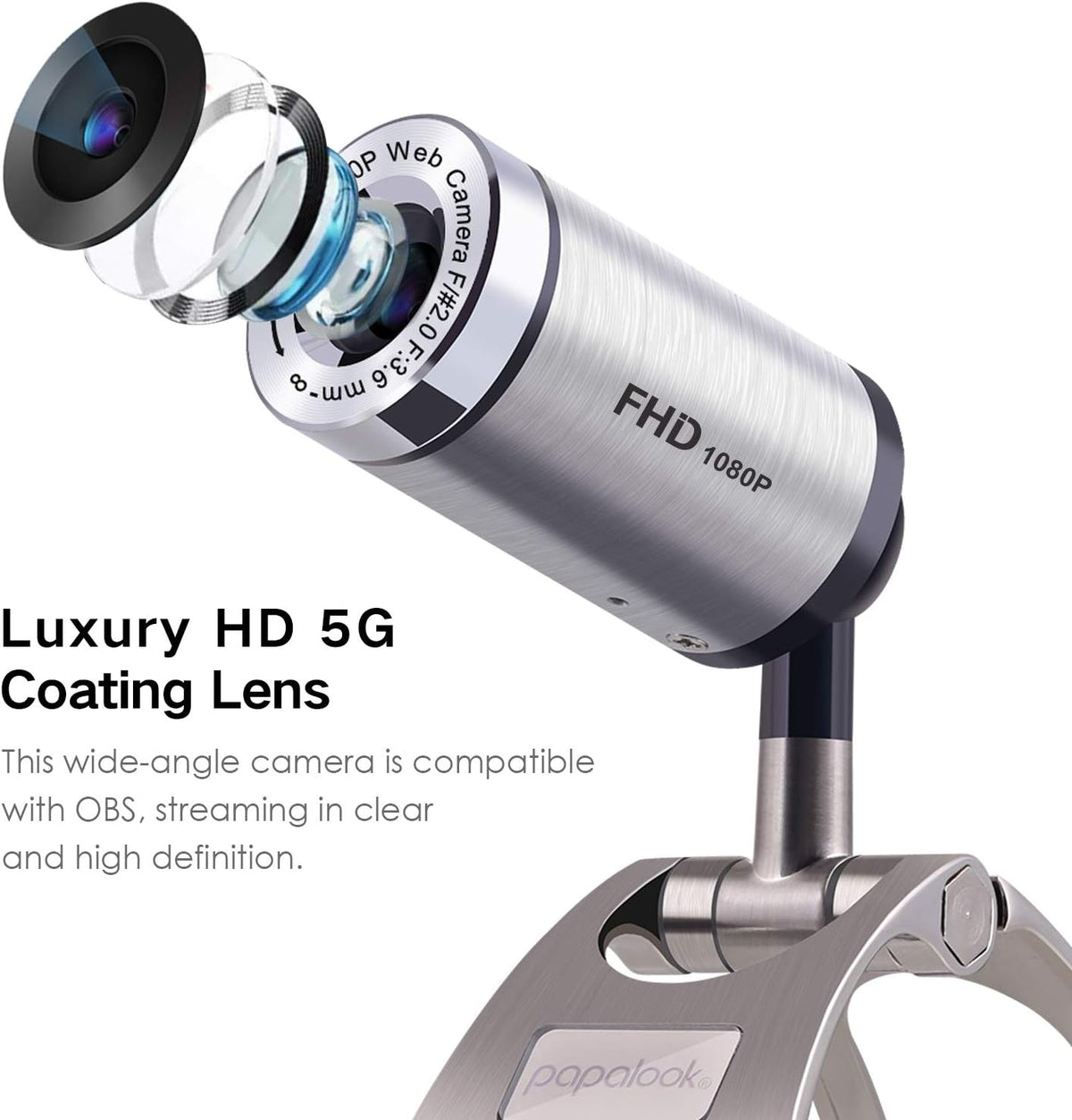 Full HD 1080P Webcam with Built-in Mic J38074