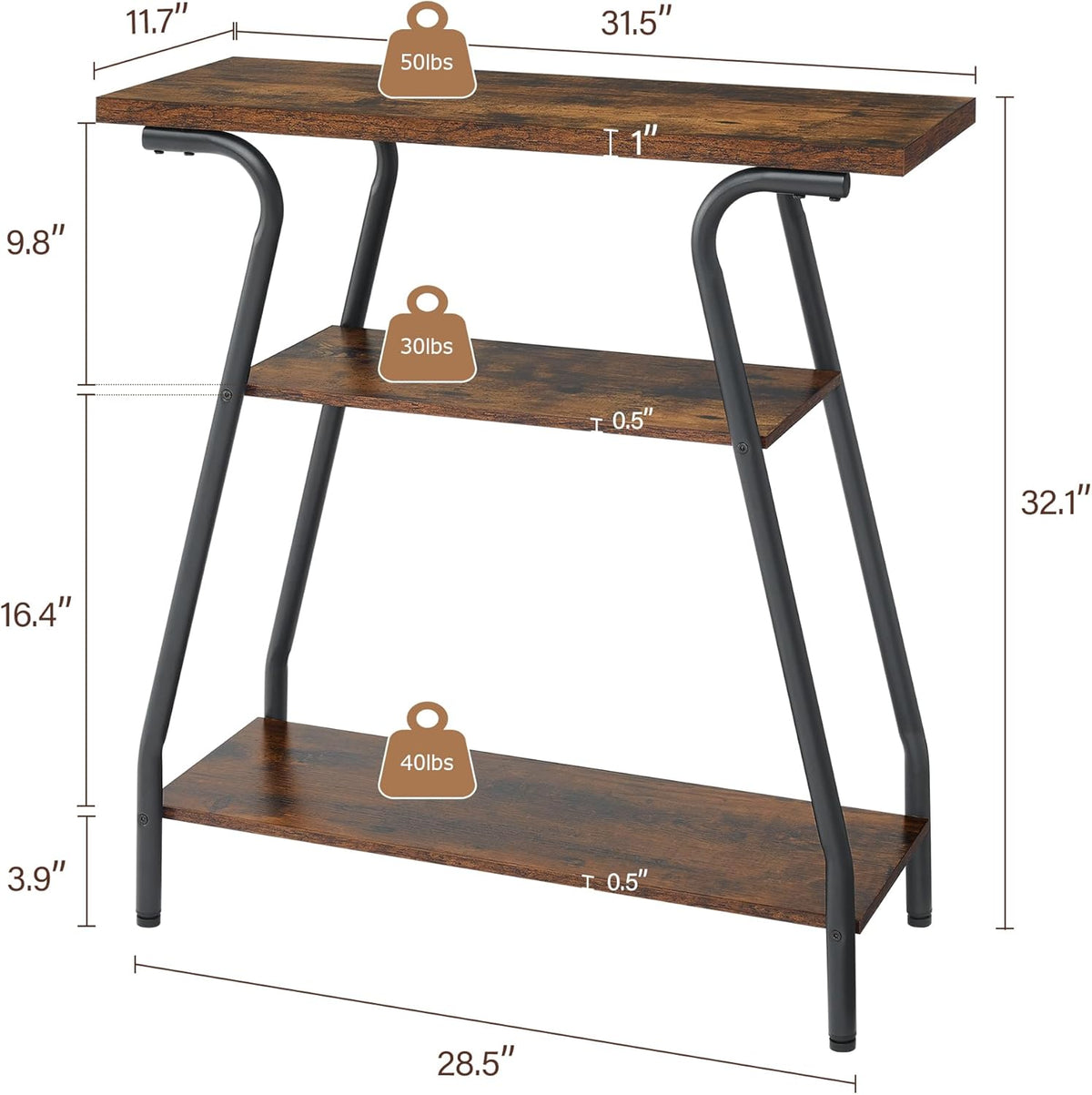 Narrow Console Table with Storage Shelves O76127