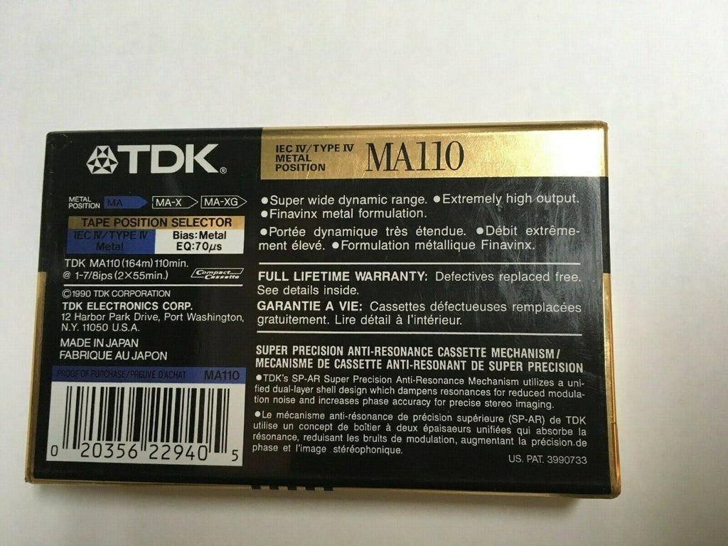 Metal Alloy Cassette Audio Type IV Metal Sealed Tape X886785