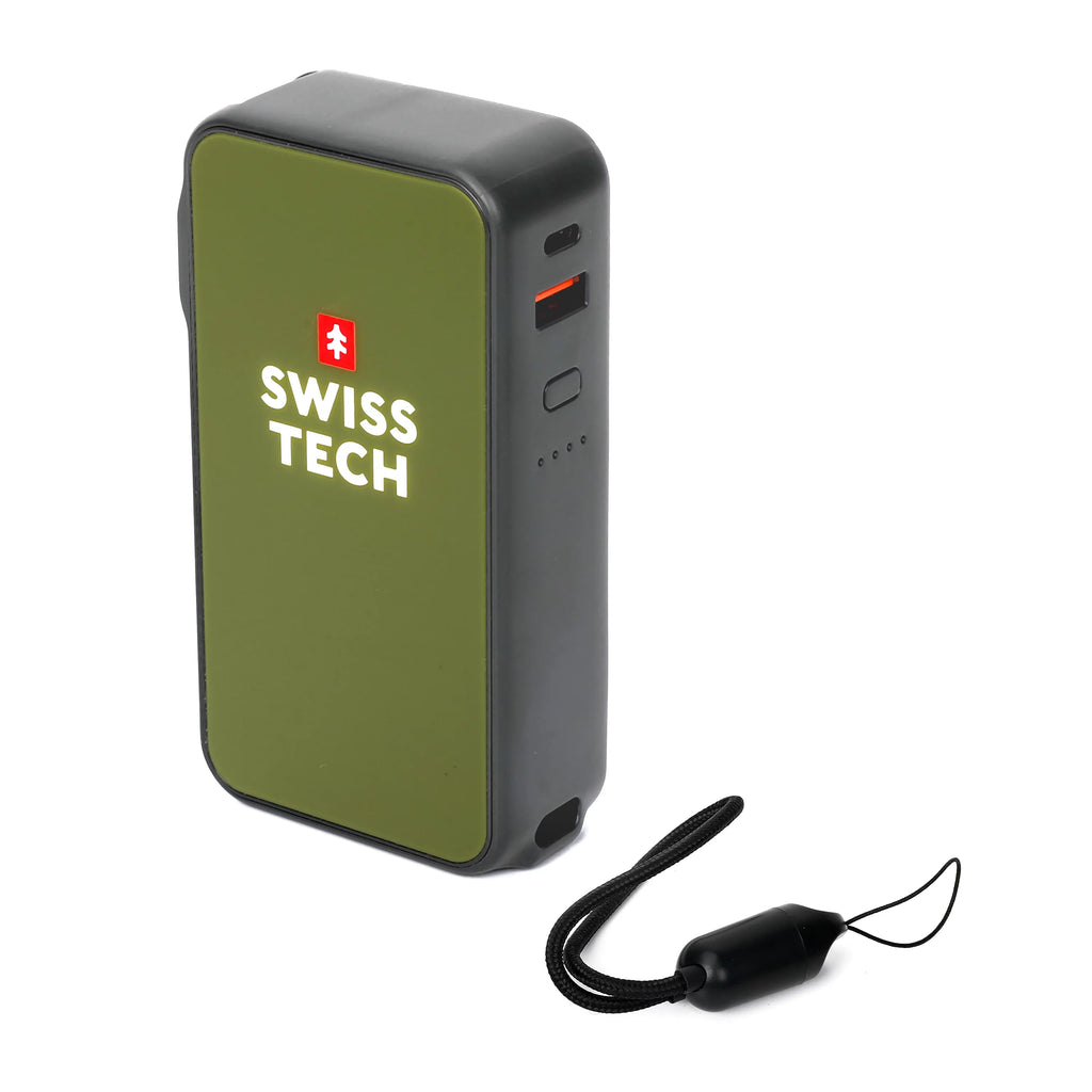 10000 mAh Portable Power Bank with Built-in Charging Cord X156
