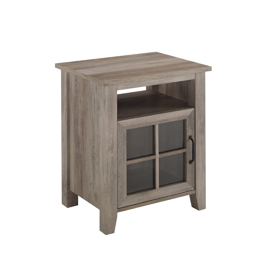 Grey Wash Glass Door Accent Table A305