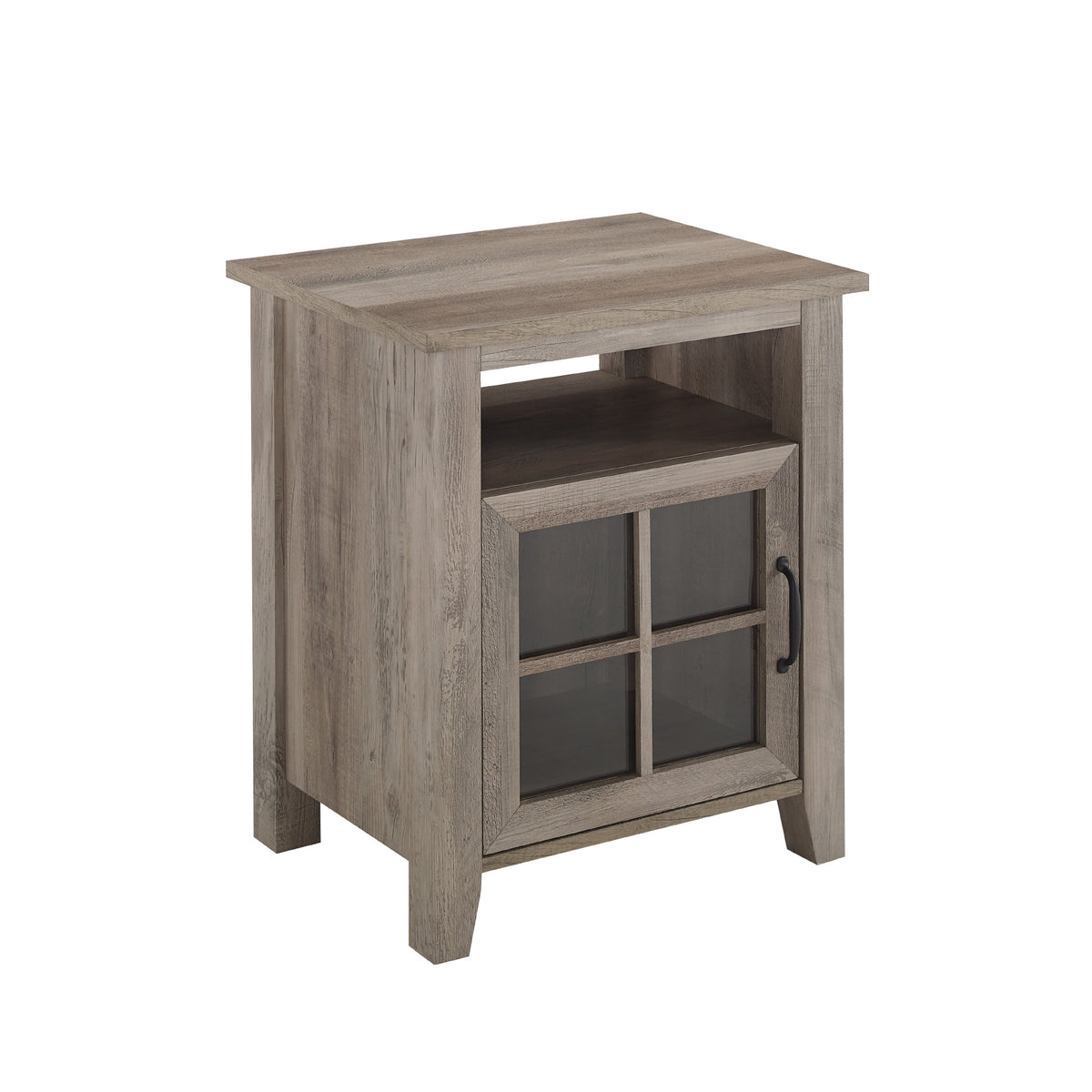 Grey Wash Glass Door Accent Table A305