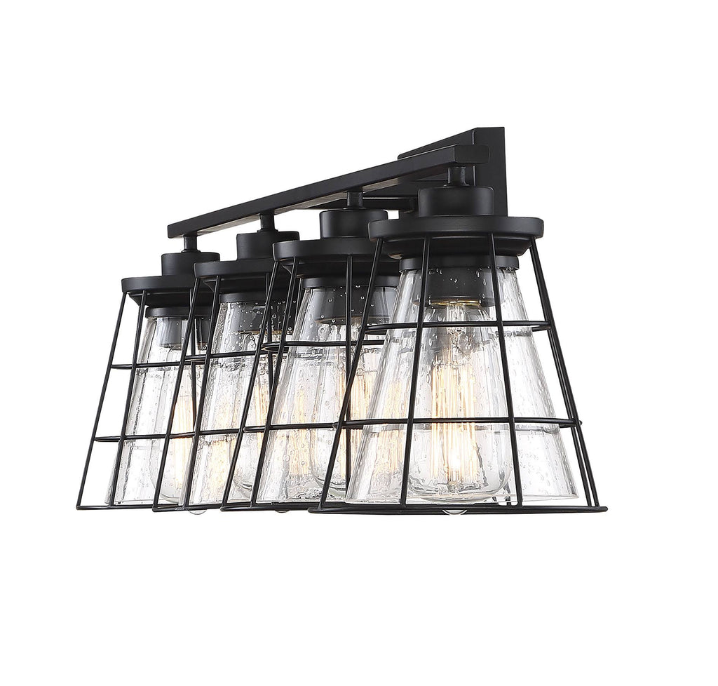 4 Light Black Bath Bar Q8410