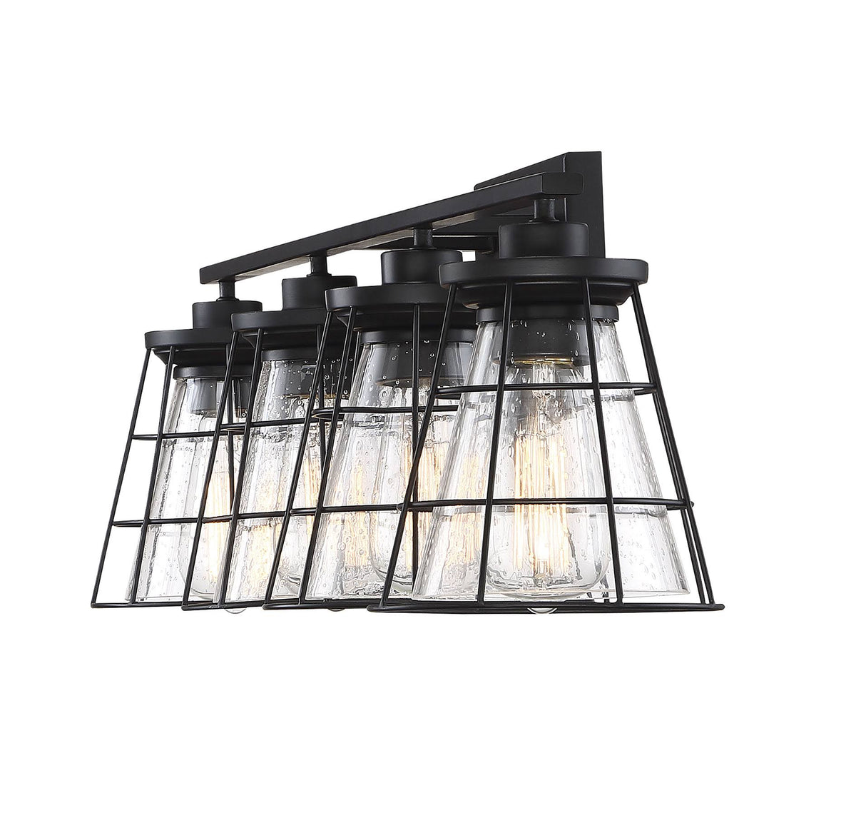 4 Light Black Bath Bar Q8410