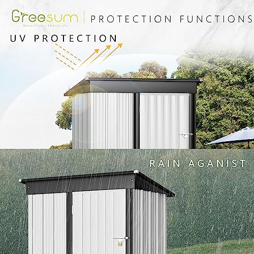 Brown 6 x 8 ft. Metal Outdoor Storage Shed V908