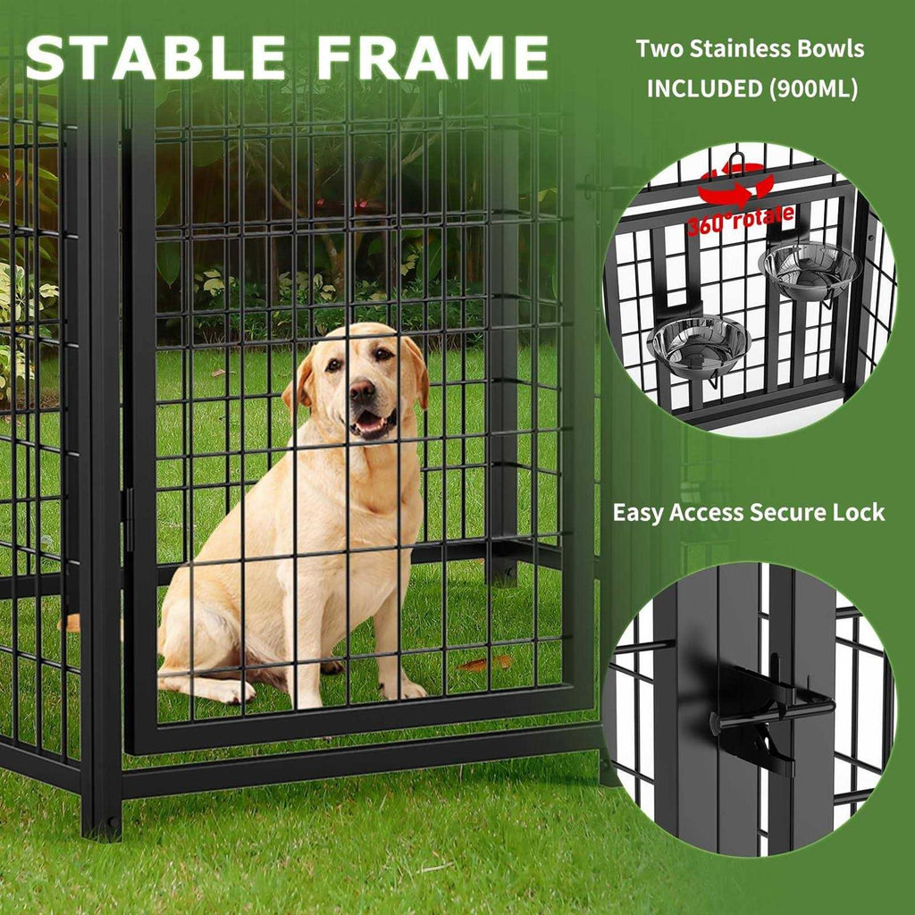 Large Dog Kennel Outdoor Pet Pen Metal Fence J734
