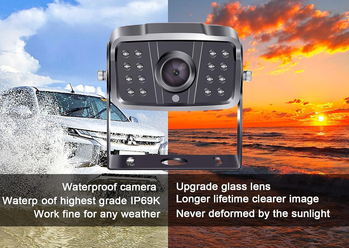 Wireless HD 1080P 7 Inch DVR Monitor Backup Camera System for Travel Trailer Truck Camper T856395