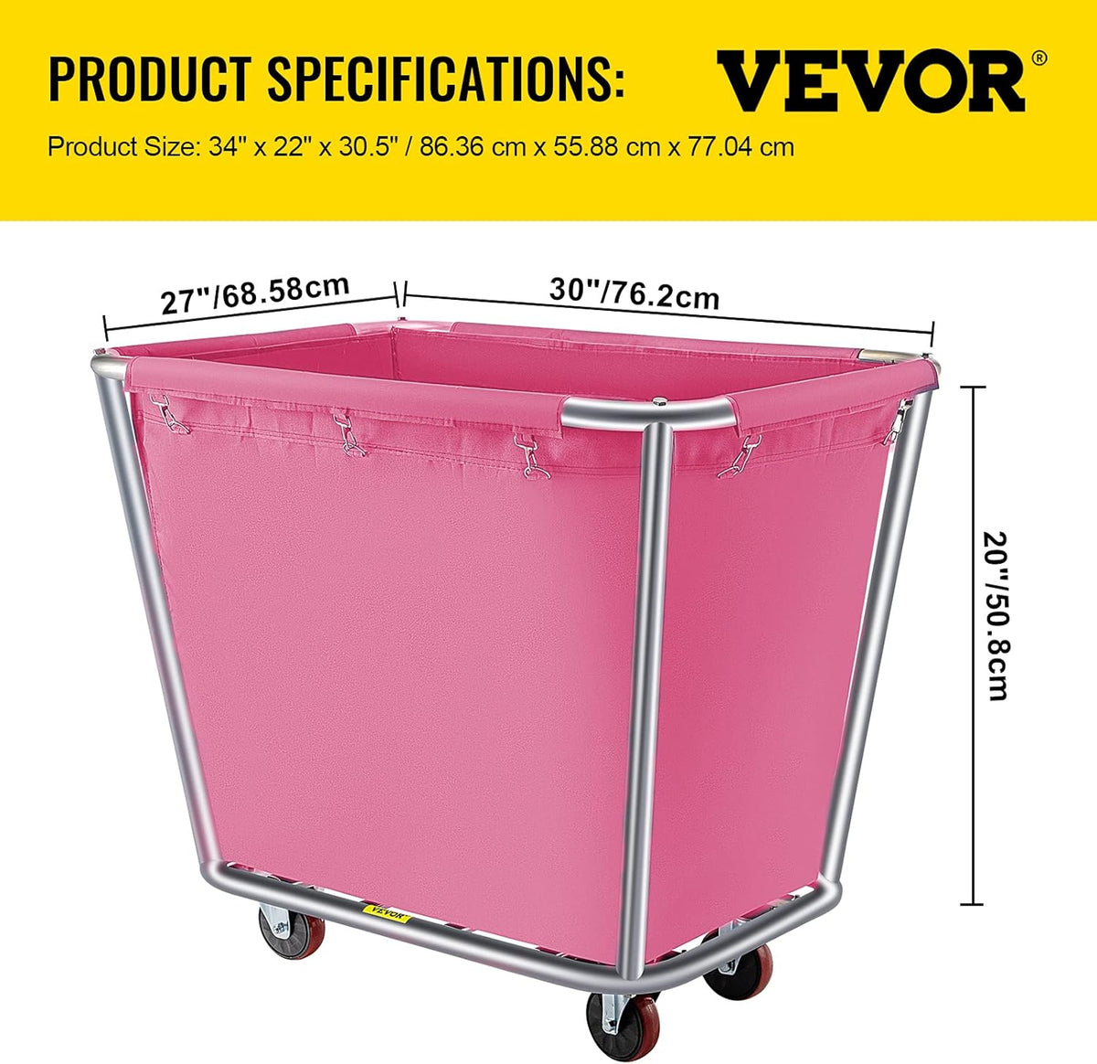 6 Bushel Steel Canvas Laundry Cart O53771