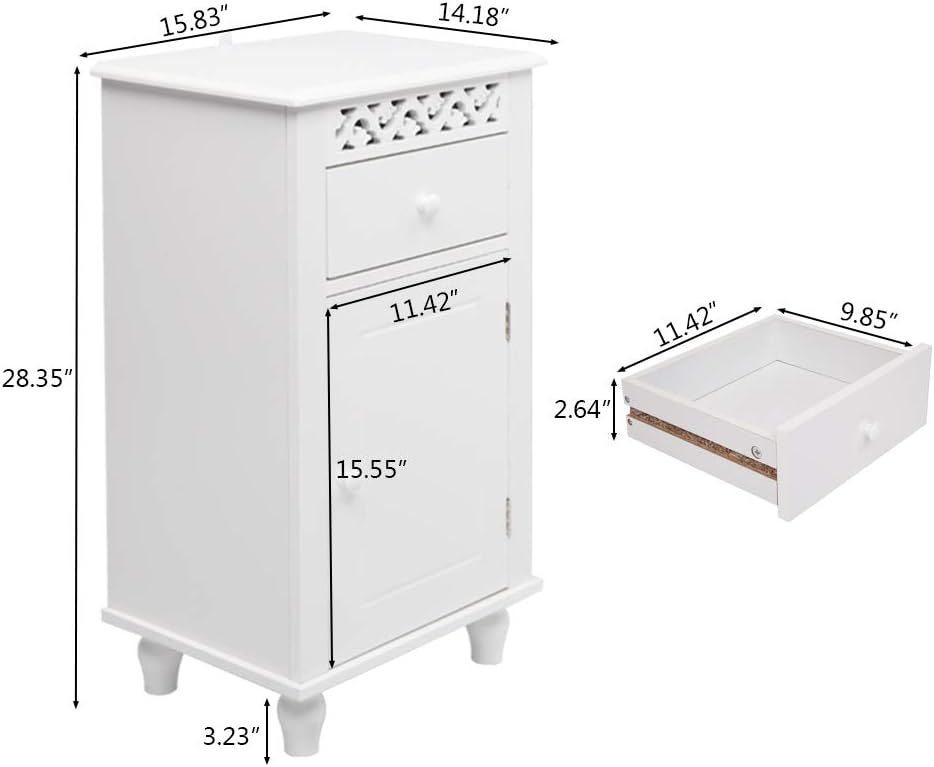 Bathroom Floor Cabinet with Adjustable Shelves B3172