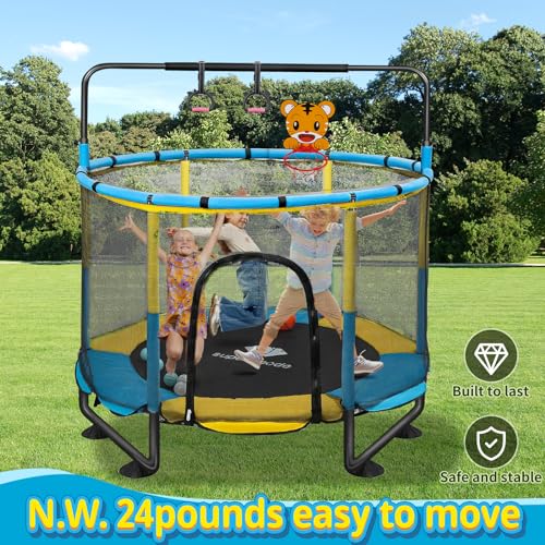 5FT Toddler Trampoline with Enclosure Net W2732