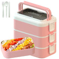 3000ML 3 Layers Leakproof Microwave Safe Bento Box with Utensil Set E637801