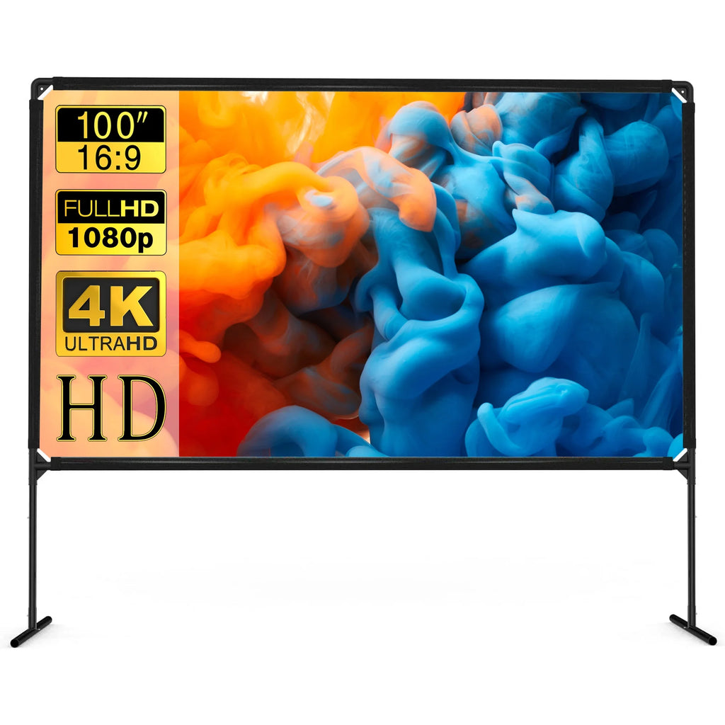 100 inch 16:9 Portable Projector Screen with Stand U186313