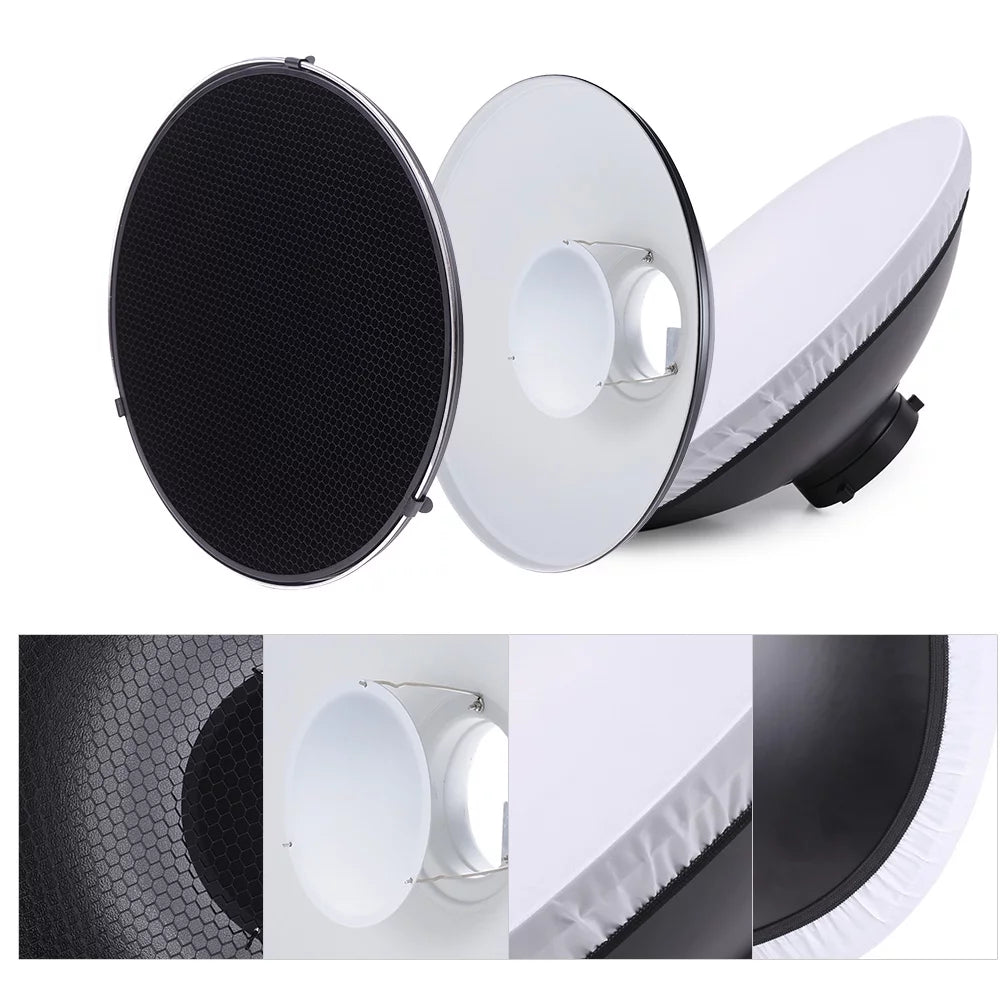 41cm 16 Inch Speedlite Strobe Diffuser Beauty Dish Lampshade Bowens Mount with Reflector Honeycomb Soft Cloth J706