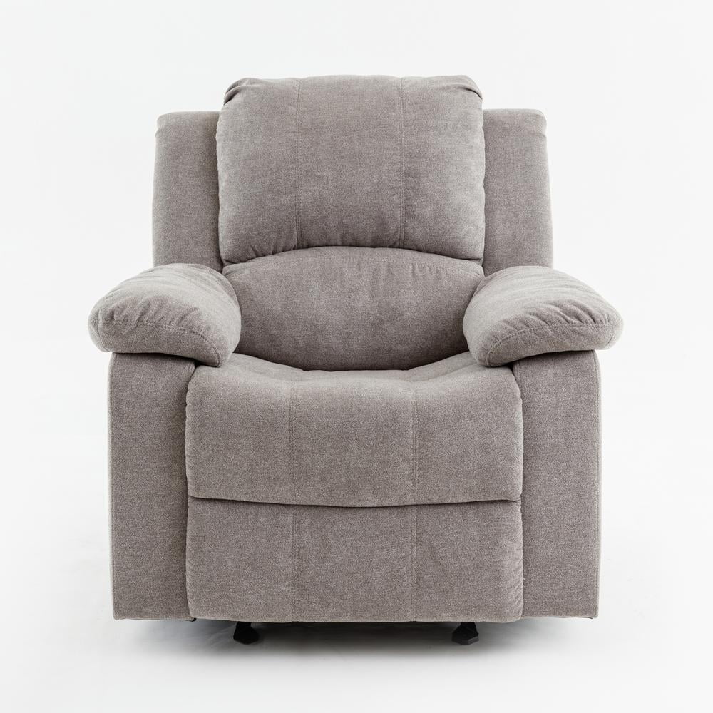 Ash Grey Microfiber Glider Rocker Recliner I694