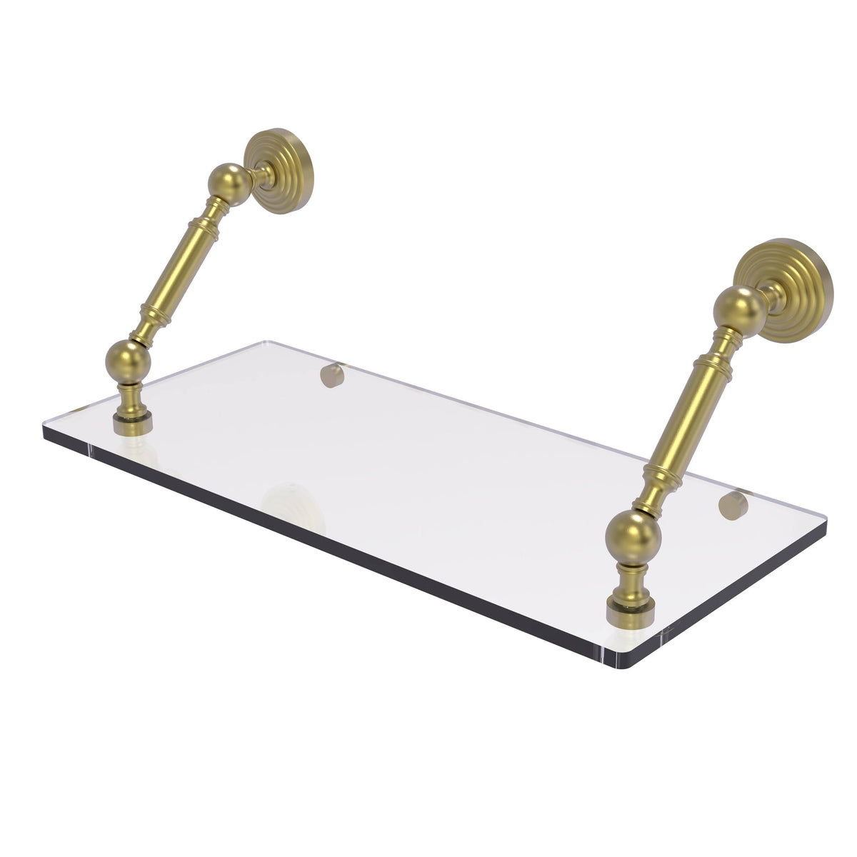 18 in. Floating Glass Shelf Satin Brass L4173