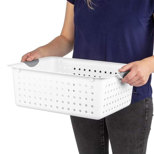 6-Pack White Plastic Storage Basket A964