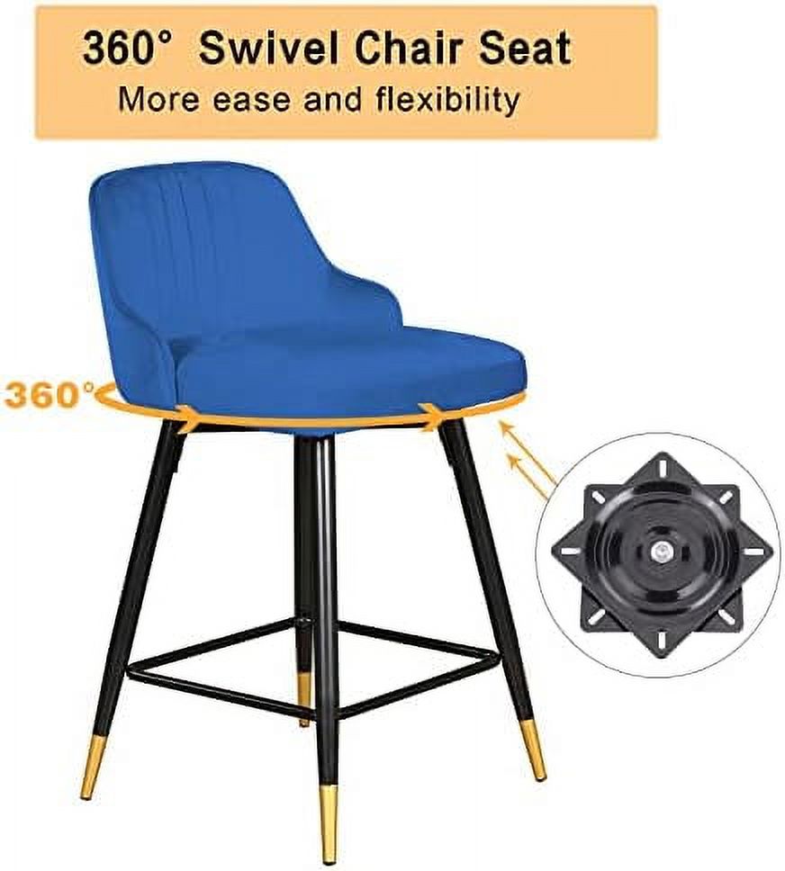 Gray Velvet Swivel Counter Height Stools with Back Z740