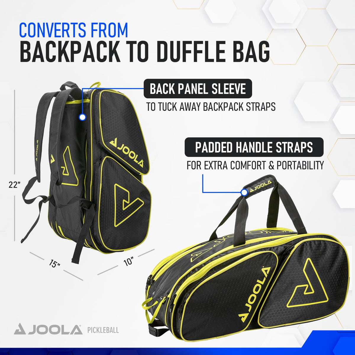 Black/Yellow Pickleball Bag Backpack R29808