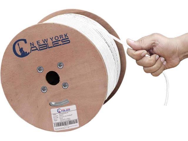 White Cat6a Plenum Pure Copper 1000ft UTP 23 AWG Cable P7401