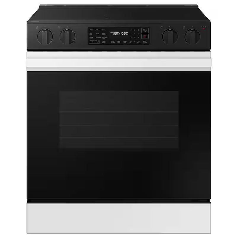 30 in. 6.3 cu. ft. 5 Element Slide-In Electric Range with Air Fry in White Glass O728963
