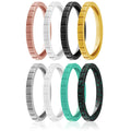 Turquoise Silicone Ring Set V9726