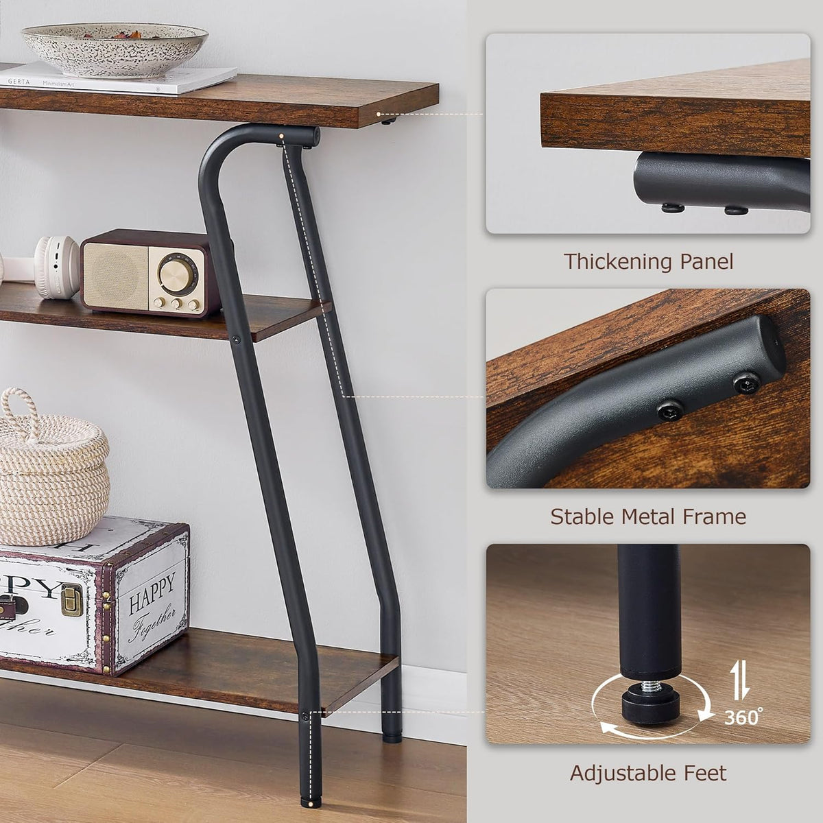Narrow Console Table with Storage Shelves O76127