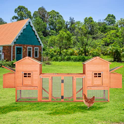 Large Metal Chicken Coop Hexagonal Walk-in Poultry Cage with Anti-UV Cover (13.1 * 8.6ft) B8862