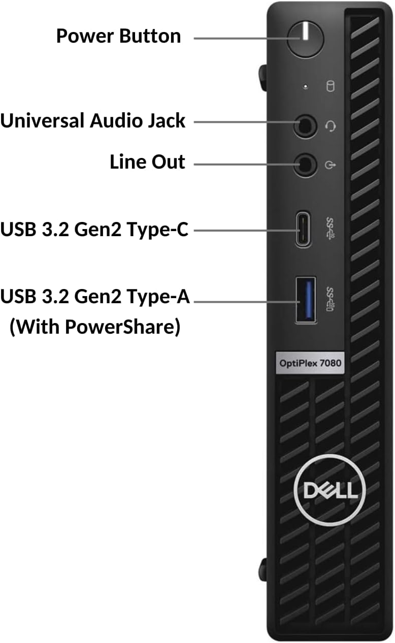Dell OptiPlex 3080 Micro Form Factor Business Desktop, Intel Core i5-10500T, 16GB DDR4 RAM, 512GB SSD, WiFi, HDMI, Bluetooth, Windows 10 Pro W97058
